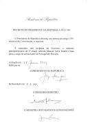 Decreto que nomeia, sob proposta do Governo, o ministro plenipotenciário de 2ª classe Alfredo Manuel Silva Duarte Costa para o cargo de Embaixador de Portugal em Havana [Cuba].