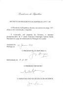 Decreto que exonera, sob proposta do Governo, o ministro plenipotenciário de 1.ª classe Francisco Domingos Garcia Falcão Machado do cargo de Embaixador de Portugal em Lusaka [Zâmbia].