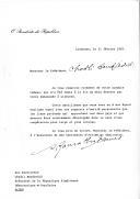 Carta do Presidente da República, Ramalho Eanes, dirigida ao Presidente da República Argelina, Chadli Bendjedid, agradecendo presente que lhe foi remetido pela Embaixada da Argélia em Lisboa.