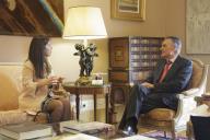 O Presidente da República, Aníbal Cavaco Silva, recebe em audiência a Embaixadora Isabel Pedrosa, para entrega de cartas credenciais como representante diplomática de Portugal em Tripoli, Líbia, a 18 de janeiro de 2018