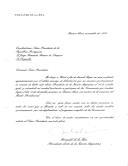 Carta do Presidente eleito da Argentina, Fernando de La Rúa, dirigida ao PR Jorge Sampaio, convidando-o a estar presente na cerimónia da sua tomada de posse, em Buenos Aires, no dia 10 de dezembro de 1999