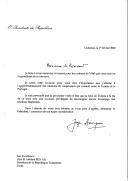 Carta do Presidente da República, Jorge Sampaio, dirigida ao Presidente da República Tunisina, Zine El Abibdine Ben Ali, agradecendo prendas de Natal e manifestando a sua satisfação pela visita de Estado à Tunísia a empreender no final do mês.