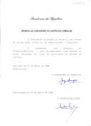 Decreto de exoneração do Juíz Desembargador José Manuel de Matos Fernandes do cargo que exercia como Secretário de Estado da Justiça.  