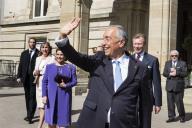 O Presidente da República, Marcelo Rebelo de Sousa, acompanhado pelos Grão-Duques do Luxemburgo, é recebido no Cercle Cité pela Burgomestre da Cidade do Luxemburgo, Lydie Polfer, a 23 de maio de 2017