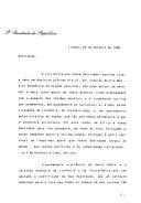 Carta do Presidente da República, Mário Soares, dirigida a Sua Santidade João Paulo II relativa à iniciativa do Papa a ter lugar em Assis, no dia 27 de outubro de 1986, por ocasião do Dia Mundial Ecuménico de Oração pela Paz, manifestando, em nome do Povo Português, "completo apoio e solidariedade".