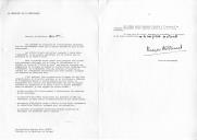 Carta do Presidente da República Francesa, François Mitterrand, dirigida ao Presidente da República Portuguesa, Mário Soares, relativa às questões da proteção do ambiente e às medidas concretas a serem promovidas no âmbito da Cimeira dos 7 maiores países industrializados, em 14 de julho [de 1989], e da presidência francesa da Comunidade Europeia.