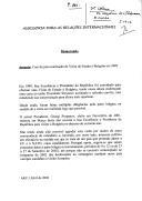 Memorando - Assunto: Convite para realização de Visita de Estado à Bulgária em 2002