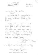 Carta de cidadão italiano, residente em Desenzano, felicitando o Presidente Jorge Sampaio pela sua reeleição e manifestando a sua admiração e respeito pela figura do presidente português.