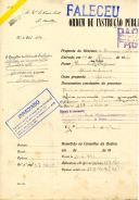 Ficha de processo da Ordem de Instrução Pública relativa ao Oficial do Exército, Humberto da Silva Delgado.