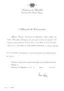 Alvará de concessão, a título póstumo, do grau de Grã-Cruz da Ordem Militar de Cristo, ao Dr. Arisitides de Sousa Mendes Abranches