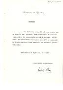 Despacho de nomeação do licenciado em Direito António Alçada Baptista como Presidente da "Comissão Organizadora das Comemorações do Dia de Portugal, de Camões e das Comunidades Portuguesas", para 1988.