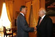 O Presidente da República, Aníbal Cavaco Silva, recebe em audiência o Ministro dos Assuntos Exteriores e da Cooperação de Espanha, Miguel Angel Moratinos, a 19 de outubro de 2006
