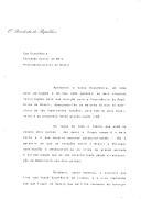 Carta do Presidente da República de Portugal, Mário Soares, dirigida ao Presidente-eleito do Brasil Fernando Collor de Melo, felicitando-o pela sua eleição e desejando-lhe "os maiores êxitos no exercício de tão importantes funções".