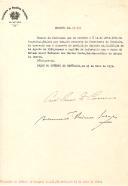 Decreto de nomeação do Capitão de Infantaria Fernando dos Santos Costa para o cargo de Sub-Secretário de Estado da Guerra.  