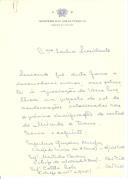 Carta manuscrita do Ministro das Obras Públicas, Arantes e Oliveira, dirigida ao Presidente Américo Tomás, enviando-lhe uma relação de personalidades a condecorar.