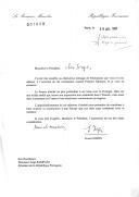 Carta de Lionel Jospin, Primeiro Ministro da França, agradecendo mensagem de felicitações que lhe foi endereçada pelo Presidente da República Portuguesa, Jorge Sampaio, por ocasião da sua nomeação como chefe do Governo francês.