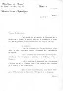 Carta do Presidente da República do Senegal, Abdou Diouf, dirigida ao Presidente da República portuguesa, Mário Soares, dando a conhecer a sua intenção de organizar o Festival Panafricano das Artes e Culturas, a realizar-se em Dakar, de 28 de novembro a 20 de dezembro de 1988 e convidando-o a estar presente na cerimónia de lançamento do evento no dia 17 de janeiro de 1987.