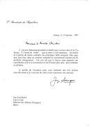 Carta do Presidente da República, Jorge Sampaio, endereçada a Flavio Cotti, Ministro dos Negócios Estrangeiros suíço, agradecendo oferta do livro de sua autoria "La Suisse: à l´heure de vérité".