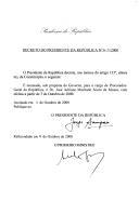 Decreto que nomeia, sob proposta do Governo, o Dr. José Adriano Machado Souto de Moura, para o cargo de Procurador-Geral da República, com efeitos a partir de 7 de outubro de 2000.