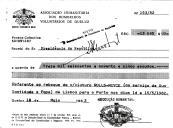Recibo nº 153/82 da Associação Humanitária dos Bombeiros Voluntários de Queluz referente ao pagamento pela Presidência da República de reboque da viatura Rolls-Royce (ao serviço de Sua Santidade o Papa) de Lisboa para o Porto nos dias 14 e 15 de maio de 1982.