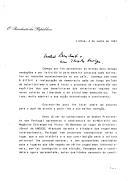 Carta do Presidente da República, Mário Soares, dirigida ao Presidente da República da Argentina, Raul Alfonsin, solicitando o seu apoio para a candidatura de Victor Sá Machado para o lugar de Diretor-Geral da UNESCO