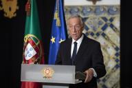 O Presidente da República Marcelo Rebelo de Sousa dirige uma mensagem aos Portugueses, a partir do Palácio de Belém, sobre a declaração do estado de emergência, a 18 de março de 2020