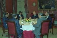 Almoço do Presidente da República, Jorge Sampaio, com Laborinho Lúcio, no Palácio de Belém, em dezembro de 1998