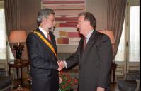 Audiência concedida pelo Presidente da República, Jorge Sampaio, ao Embaixador de Portugal em Dublin, João Vallera, a 5 de agosto de 1998