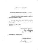 Decreto que nomeia, sob proposta do Primeiro Ministro, o Engº João Alexandre do Nascimento Baptista para o cargo de Secretário de Estado da Cultura.