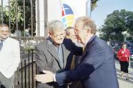 O Presidente da República, Jorge Sampaio, preside ao lançamento do livro "As Religiões e a Paz", de Frei Bento Domingues, na Universidade Lusófona, a 19 de junho de 2002