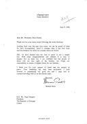 Carta do Primeiro Ministro de Israel, Shimon Peres, endereçada ao Presidente da República de Portugal, Jorge Sampaio, agradecendo as suas palavras solidárias em carta que lhe foi dirigida na sequência das recentes eleições no seu país e manifestando a sua confiança nas perspetivas para a paz.