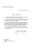 Carta do Presidente da República, Jorge Sampaio, endereçada ao Presidente da República da Roménia, Ion Illiescu, reiterando "convite para que efectue uma visita de Estado a Portugal, no decorrer do presente ano."