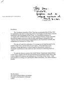 Carta do Secretário-Geral das Nações Unidas, Kofi A. Annan, dirigida ao Presidente da República, Jorge Sampaio, convidando-o estar presente por ocasião das cerimónia oficiais de transferência de poderes de soberania de Timor-Leste para o Governo de Timor-Leste a ter lugar nos dias 19 e 20 de maio de 2002.