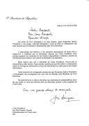 Carta do Presidente da República, Jorge Sampaio, dirigida ao Presidente eleito de Timor Leste, Kay Rala Xanana Gusmão, felicitando-o por ocasião da sua eleição e prestando "a homenagem dos portugueses por uma luta de décadas pela liberdade do Povo timorense".