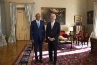 O Presidente da República, Marcelo Rebelo de Sousa, recebe, no Palácio de Belém, o Ministro das Relações Exteriores de Angola, Manuel Domingos Augusto, a 6 de janeiro de 2020