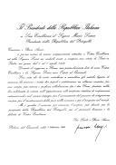 Carta do Presidente da República italiana, Francesco Cossiga, dirigida ao Presidente da República, Mário Soares, convidando-o e à sua esposa formalmente para uma visita de Estado a Itália, entre 5 e 7 de abril de 1989