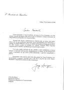 Carta do Presidente da República, Jorge Sampaio, endereçada ao Presidente da República do Turquemenistão, Saparmurat Niyazov, felicitando-o por ocasião dos 10 anos de independência do seu país e referindo a próxima presidência portuguesa da OSCE como oportunidade para "o aprofundamento do relacionamento bilateral".