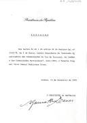 Despacho de nomeação do Tenente Coronel Vitor Manuel Rodrigues Alves como Presidente da "Comissão Organizadora das Comemorações do Dia de Portugal, de Camões e das Comunidades Portuguesas" para 1983.