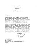 Carta do Presidente George Bush, dirigida ao Presidente Mário Soares, por ocasião do final do seu mandato como Presidente dos EUA