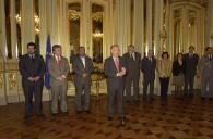 Deslocação do Presidente da República, Jorge Sampaio, ao Palácio Foz, por ocasião da cerimónia evocativa das primeiras eleições livres, a 17 de maio de 2005