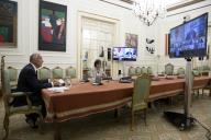 O Presidente da República Marcelo Rebelo de Sousa preside, a partir do Palácio de Belém, à reunião do Conselho de Estado que decorre por videoconferência, a 23 de julho de 2020