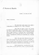 Carta do Presidente da República, Ramalho Eanes, dirigida ao Presidente da República Democrática de São Tomé e Príncipe, Dr. Manuel Pinto da Costa, convidando-o a efetuar uma visita oficial a Portugal, sugerindo as datas de 3 a 5 de julho de 1979.
