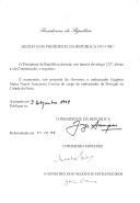 Decreto que exonera, sob proposta do Governo, o embaixador Eugénio Maria Nunes Anacoreta Correia do cargo de Embaixador de Portugal na Cidade da Praia [Cabo Verde].