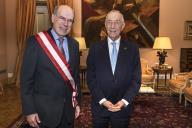 O Presidente da República, Marcelo Rebelo de Sousa, condecora o Eng.º Fernando Pinto com a Grã-Cruz da Ordem do Mérito Empresarial - Classe do Mérito Industrial, a 30 de janeiro de 2018.
